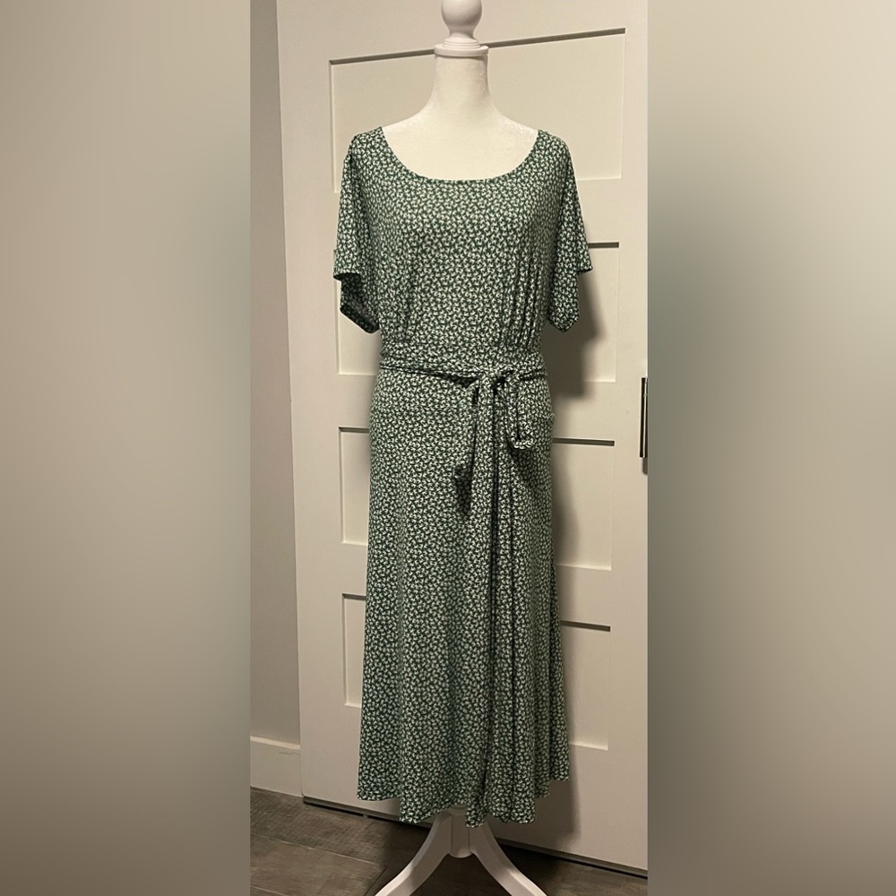 Leota Green and White Maxi Dress Size 3X